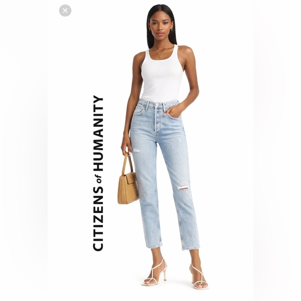 Citizens of Humanity Jolene Cropped Straight Leg Jeans Blue Jay Denim Women’s 24